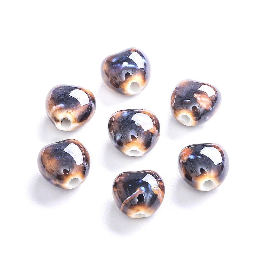 12x11mm 10 Stück Blume Glasur Porzellan Kleine Herzform Perlen Anhänger für DIY Schmuckherstellung