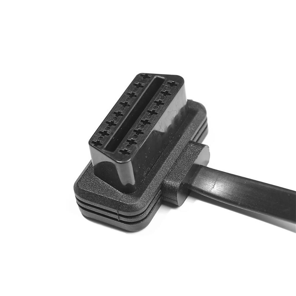 60CM OBD2 16 Pin Male To Female Right Angle Extension Cable With Power OBD Switch Cable Diagnostic Tool