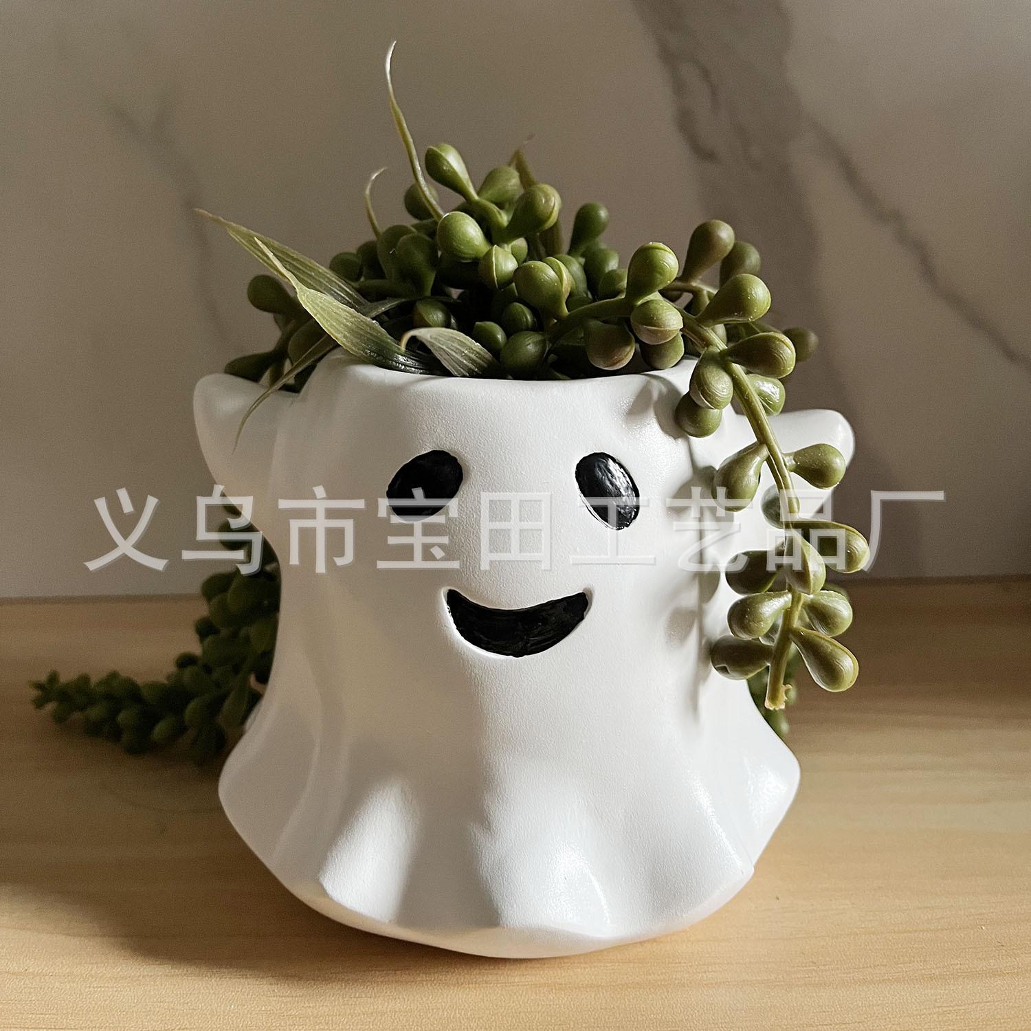 

Ghost Succulent Pot Garden Garden Home Decoration Suitable for Ghost Festival Halloween Garden Tabletop Decoration
