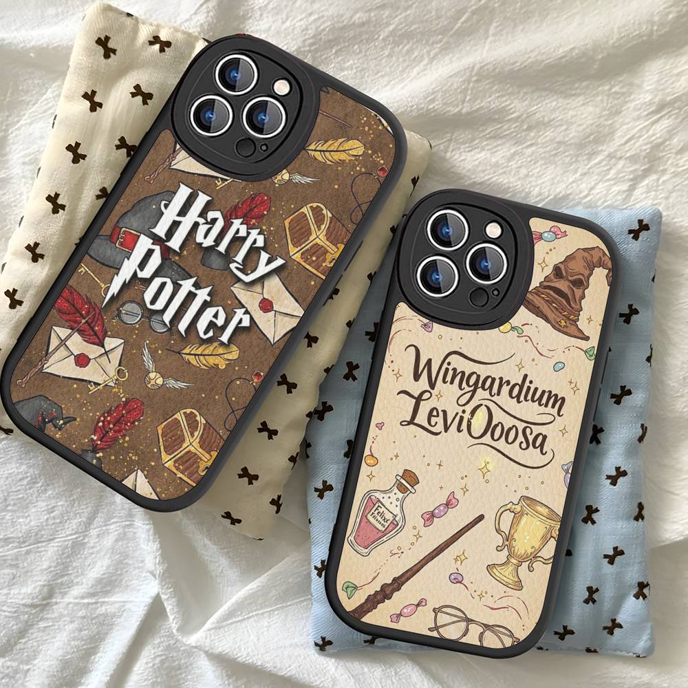 Ataff Harryr P-Potter Logo Phone Case For iPhone 16 15 14 13 12 11 Pro Max Plus Leather Cover