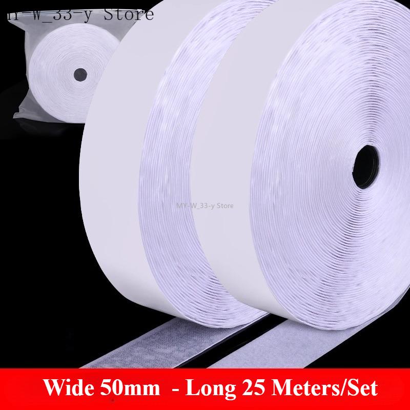 3/25Meter Starkes Selbstklebendes Klettband Haken und Schlaufe Schwarz Weiß Nylon Klettband Klebeband mit Starkem Kleber 25/30/50MM