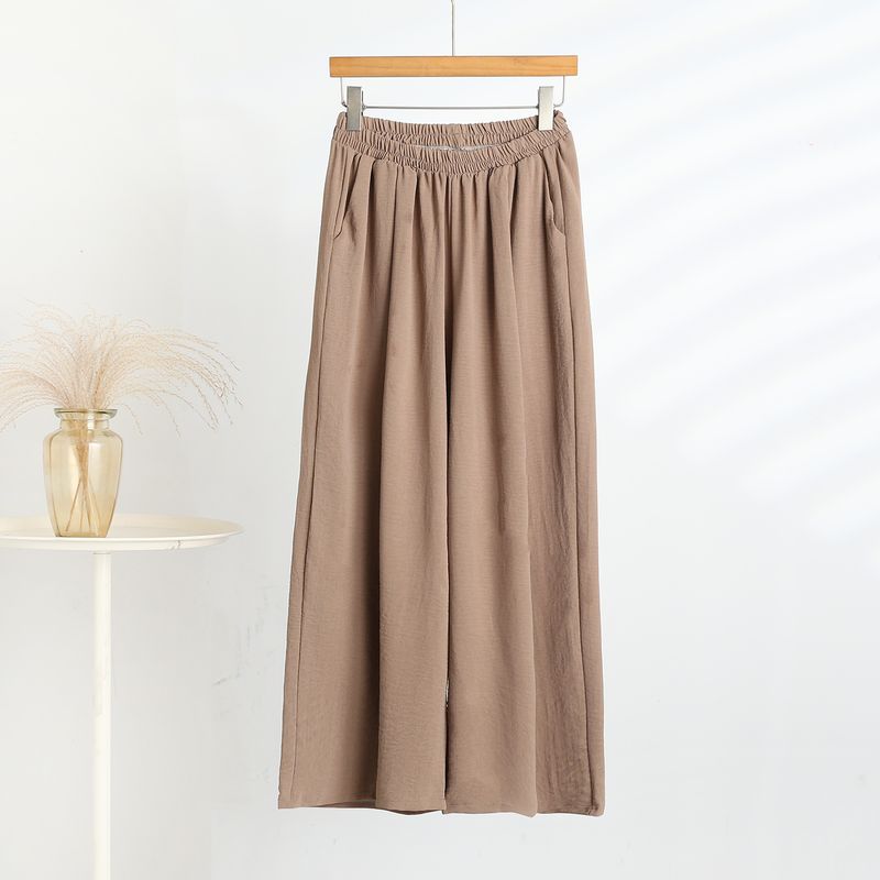Cotton and Linen Casual Pants Women Summer Thin Straight Wide-Leg Pants Plus size Loose Sweat pants Solid All-Match Ice Silk Trousers