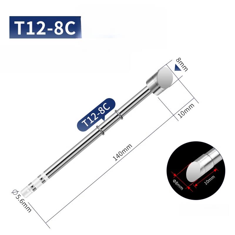 T12 Soldering Iron Tip Spade/Chisel/Hoof Shape 6C-12C for High-Temp Welding Station Heating Element