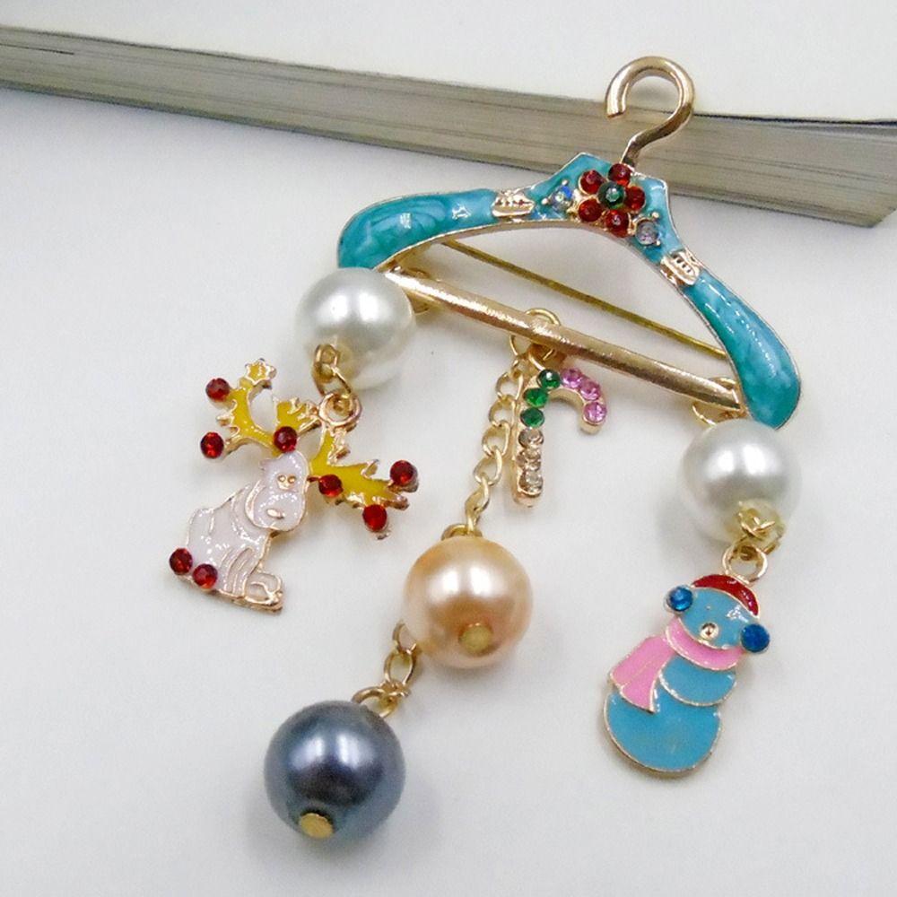 Christmas Decor Bag Decoration Christmas Brooch Clothing Brooches Hanger Tassel Pin Jewelry Gift