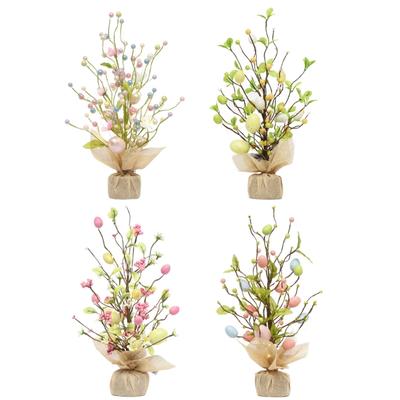 Beleuchteter Osterbaum mit Ostereier-Ornamenten für Osterdekoration im Innen- und Außenbereich, Feiertags-Frühlings-Partyzubehör
