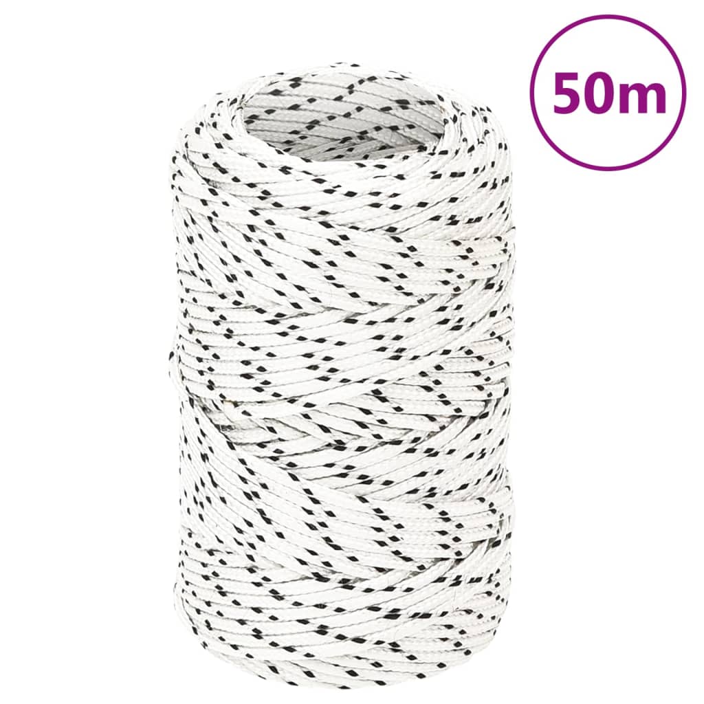 Boat Rope Braided White 2 Mm * 50 M Polyester