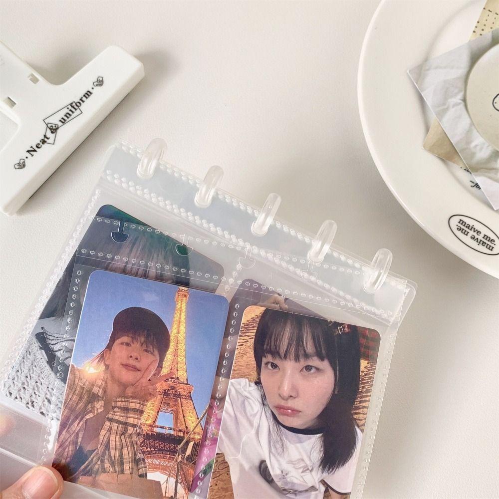 High Quality Mushroom Hole Photocards Holder Vertical Loose Leaf Photo Album Transparent Idol Card Collection Binder