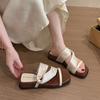 Wedge heel slippers women's summer wear new one-word drag holiday with skirt thick-soled cool slippers