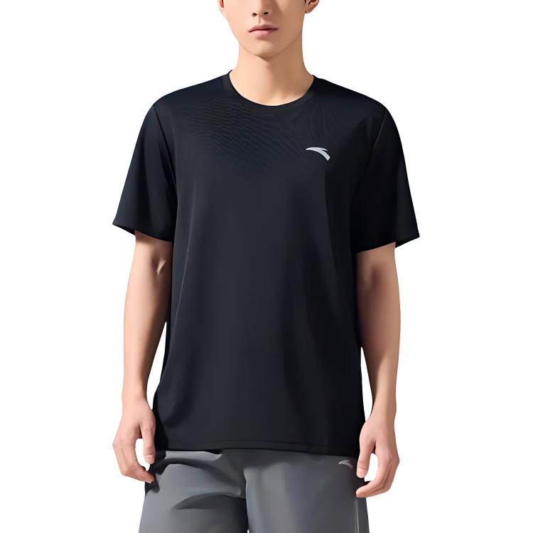 

Anta Quick-Dry Running Fitness Short Sleeve T-Shirt Men tops Basic-Black 952427101-7 M