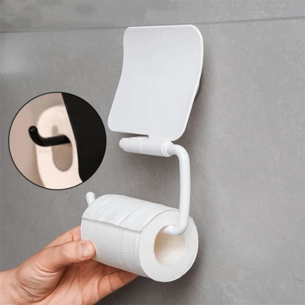 Black & White Bathroom Roll Paper Holder Suction Cup Toilet Paper Holder Humid Environment