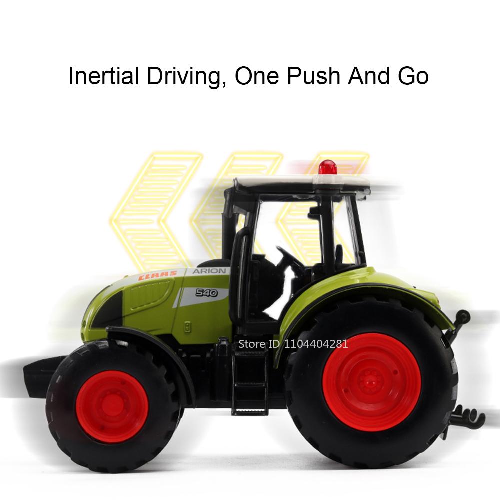1:32 Agricultural Tractor Alloy Model Toy Diecast Car Front Wheel Steering Rubber Tires Miniature Vehcies Children's Puzzle Toys