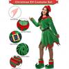 Christmas Costume Dress Set Adult Green Elf Cosplay Outfit Stage Performance