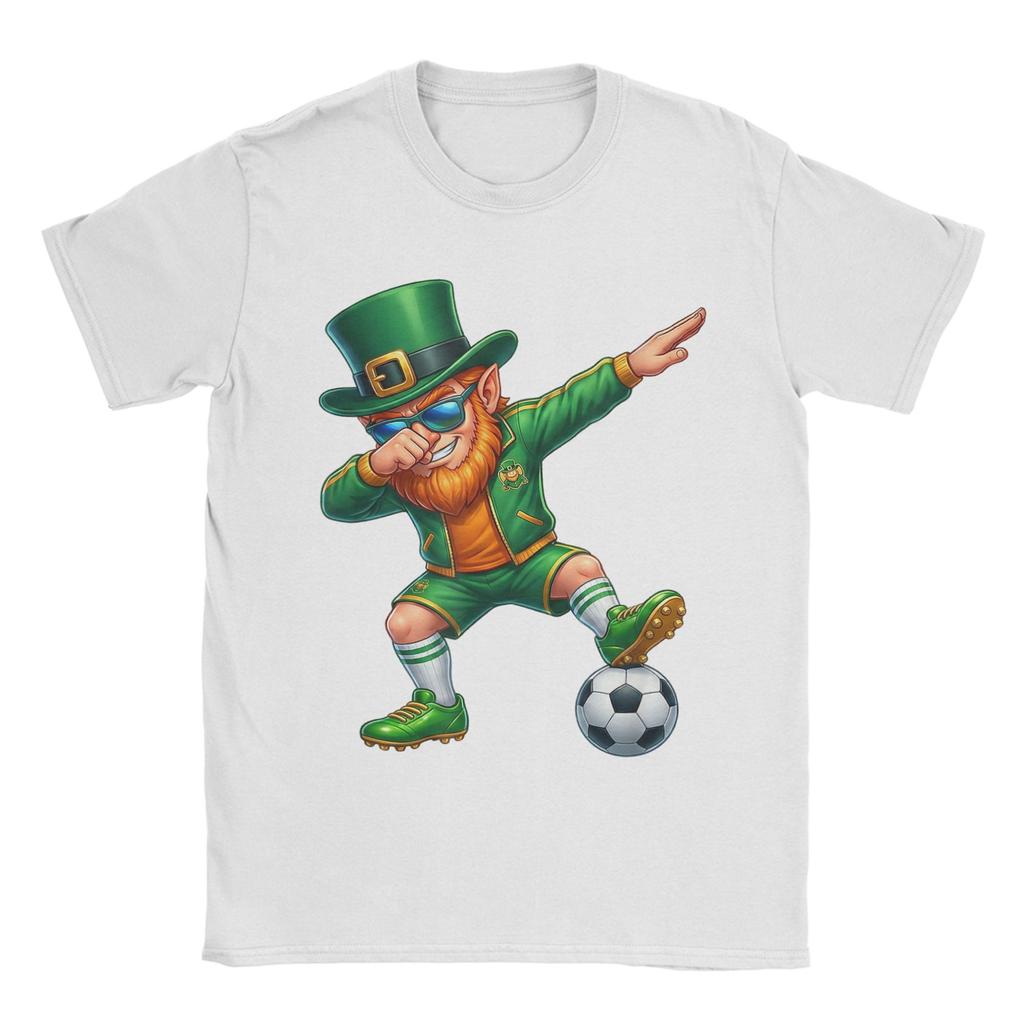 Funny Leprechaun Palying Soccer Player St Patricks Day T Shirt Summer Cotton TShirts For Unisexs Hippie Tshirt ShortSleeve Tops