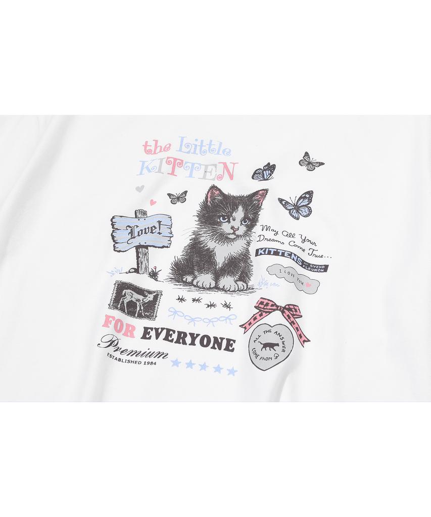 CPGN STUDIO Kitten Garden White Short Sleeve Tee