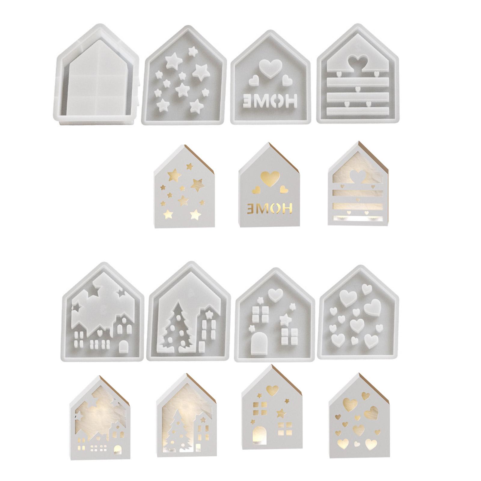 

Pack of 8 Creative House Decors Silicone Molds Premium House Shaped Silicone Molds for Decorative House Crafting