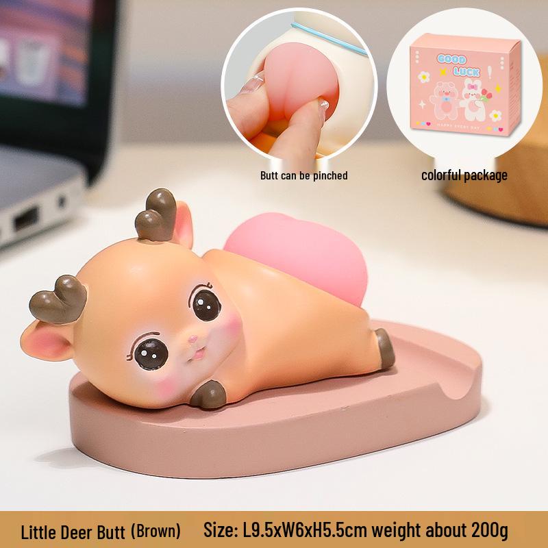 Adorable Kitten Phone Stand: Cute, Relaxing Office Gift for Girls