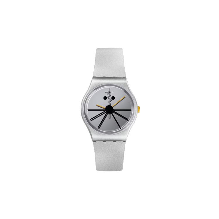 SWATCH Unisex 34mm White Watch GZ327 GZ327 Silver Gray
