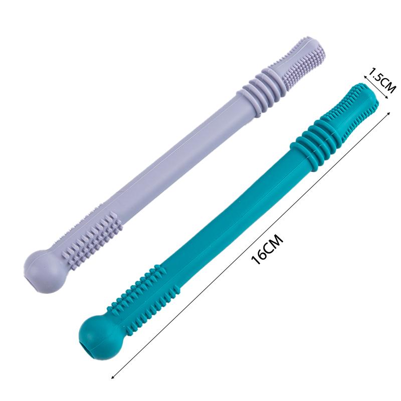 Paille Molaire en Silicone Anneau de Dentition pour Bébé Jouet à Mâcher Sûr Qualité Alimentaire Sans BPA Dentition