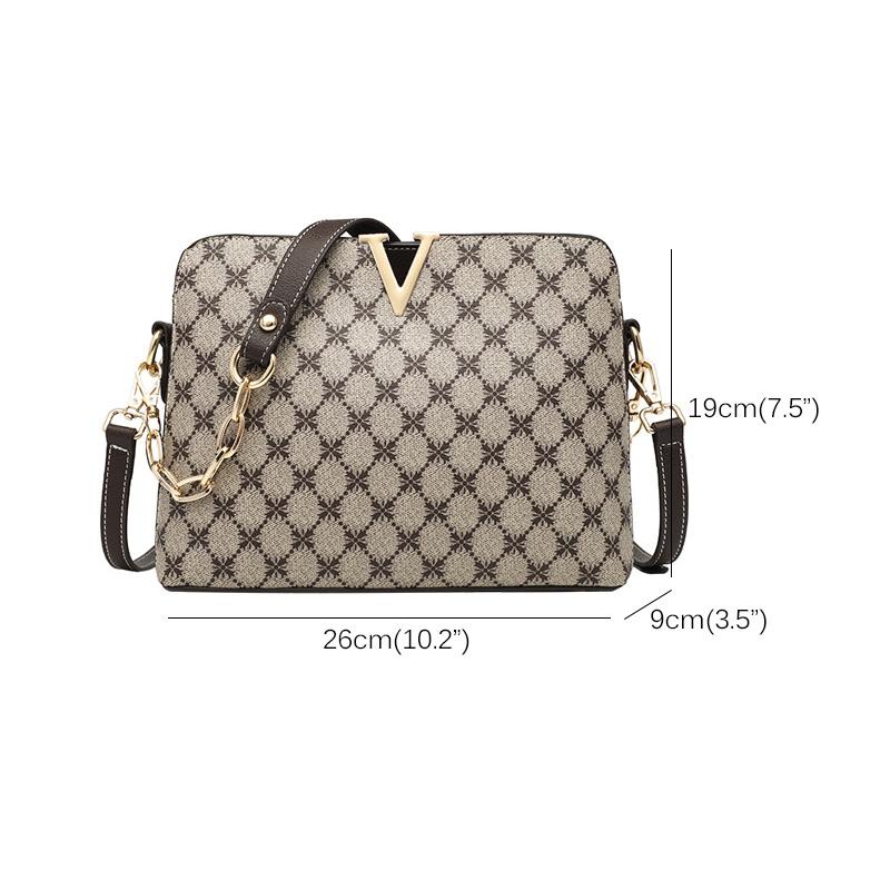 2025 Ny Liten Axelväska Klassisk Monogram Dam Crossbodyväskor Mode Kedjor Skal Handväska Två Remmar