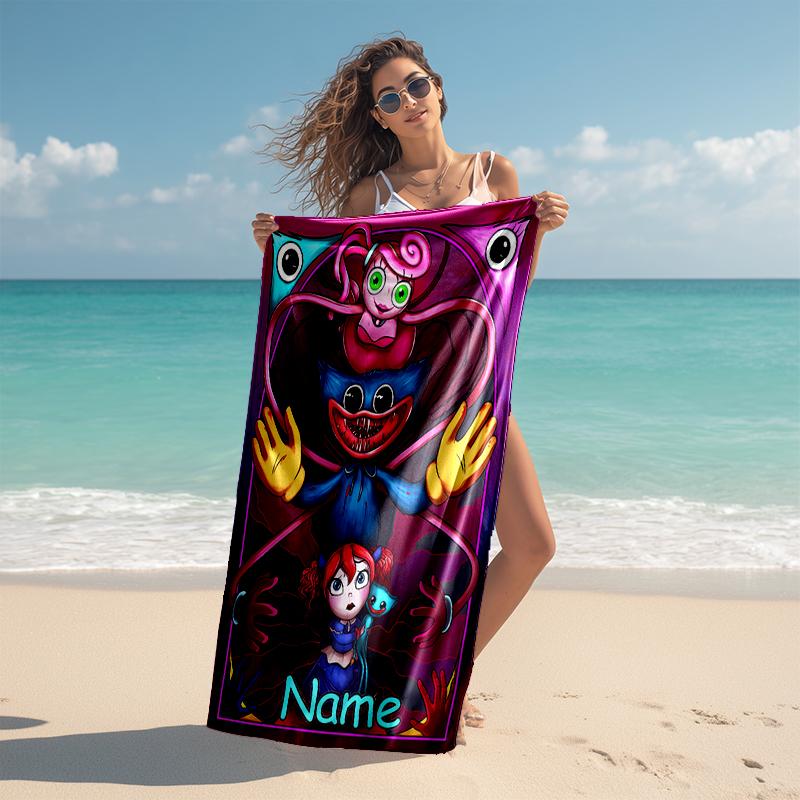 Personalized Customized Proof Beach Towel with Poppy Playtime Pattern - Soft, Absorbent,quick-drying,perfect Swimming,camping&bathing