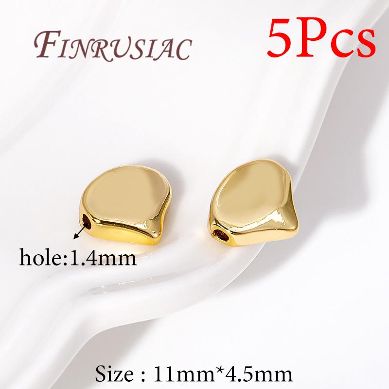 18K Real Gold Plated Large Hole Beads Spacer Beads Separators For Bead DIY Jewelry Making Supplies Bracelets Accessories