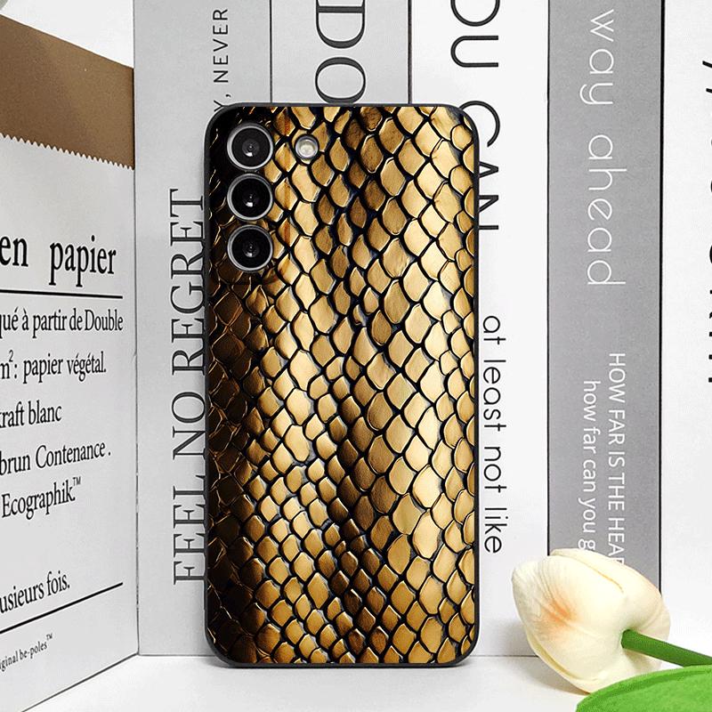 

Creative Black Golden Scale Texture Printed Phone Case for Samsung Galaxy S26 S25 S24+ S23 Ultra S22 Plus S21 FE S20 Soft Cover Galaxy M32 4G