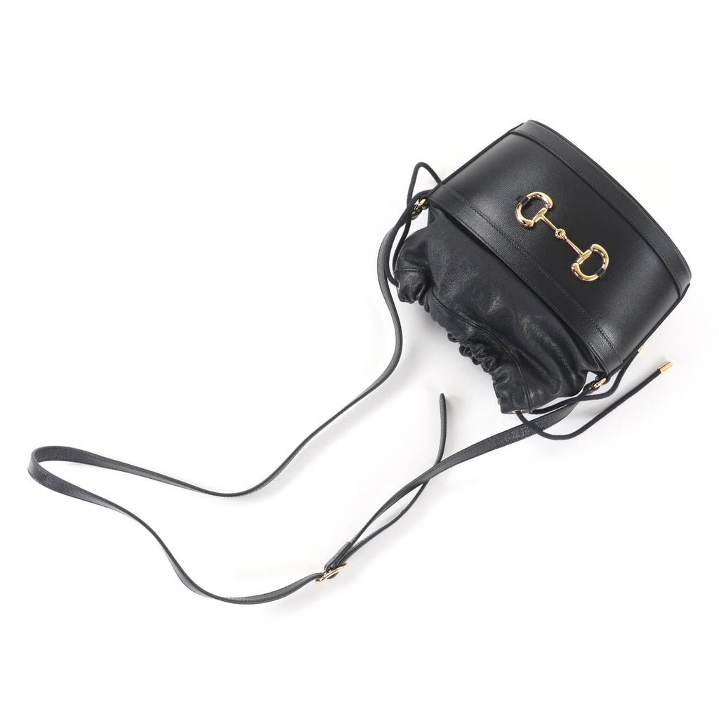 Excellent GUCCI Shoulder Bag black leather Women 602118 Used
