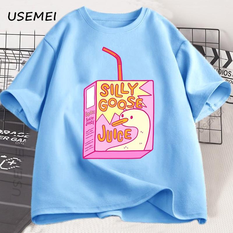 Silly Goose Juice Classic T-Shirt Men Women T Shirts High Quality Cotton Clothes Short Sleeve Crew Neck Tee Shirt Summer Top