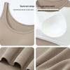 Women's Slim-Fit Camisole with Built-in Bra, Sleeveless, Anti-Exposure, Versatile for Inner or Outerwear, Perfect for Spring/Autumn
