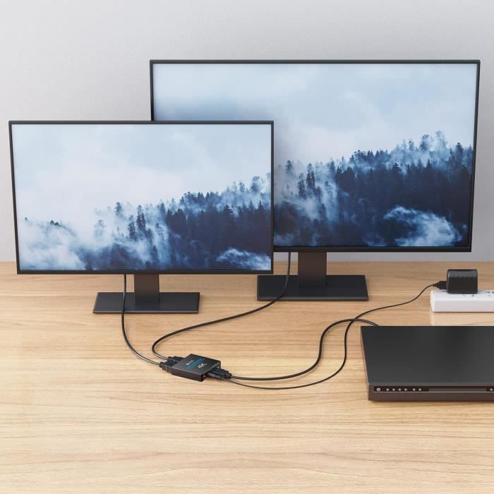 Répartiteur HDMI - eSynic - 2 Sorties - 1920x1200 - Prise en charge de la 3D - Multifonction