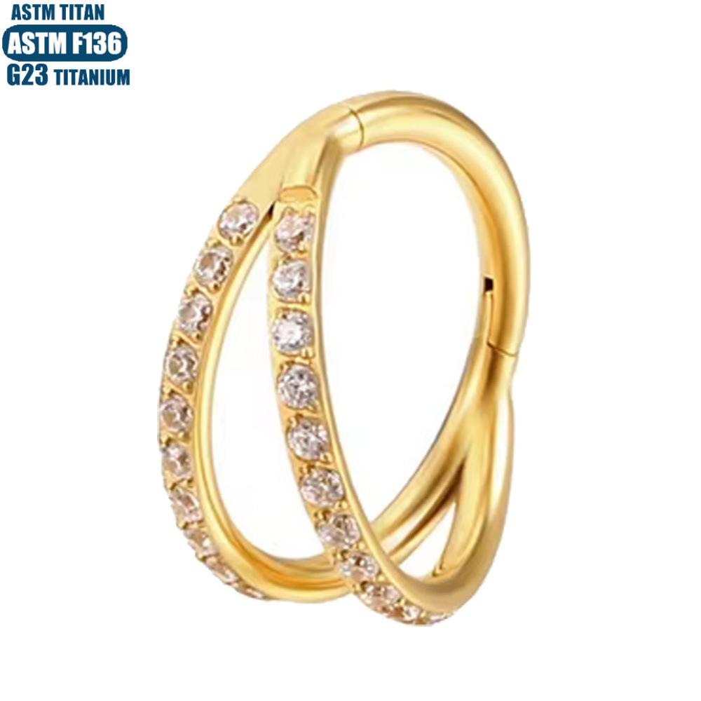 

F136 Імплантаційний Титан Вилка Кільце для Носа та Безшовний Пусет з Цирконієм Набір сережок 6mm x 1.2mm