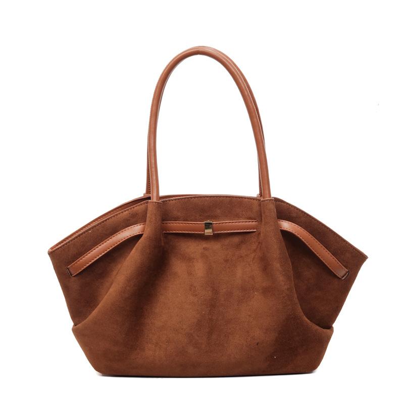 Niche frosted fleece tote bag women's new large-capacity underarm dumpling bag commuter shoulder bag