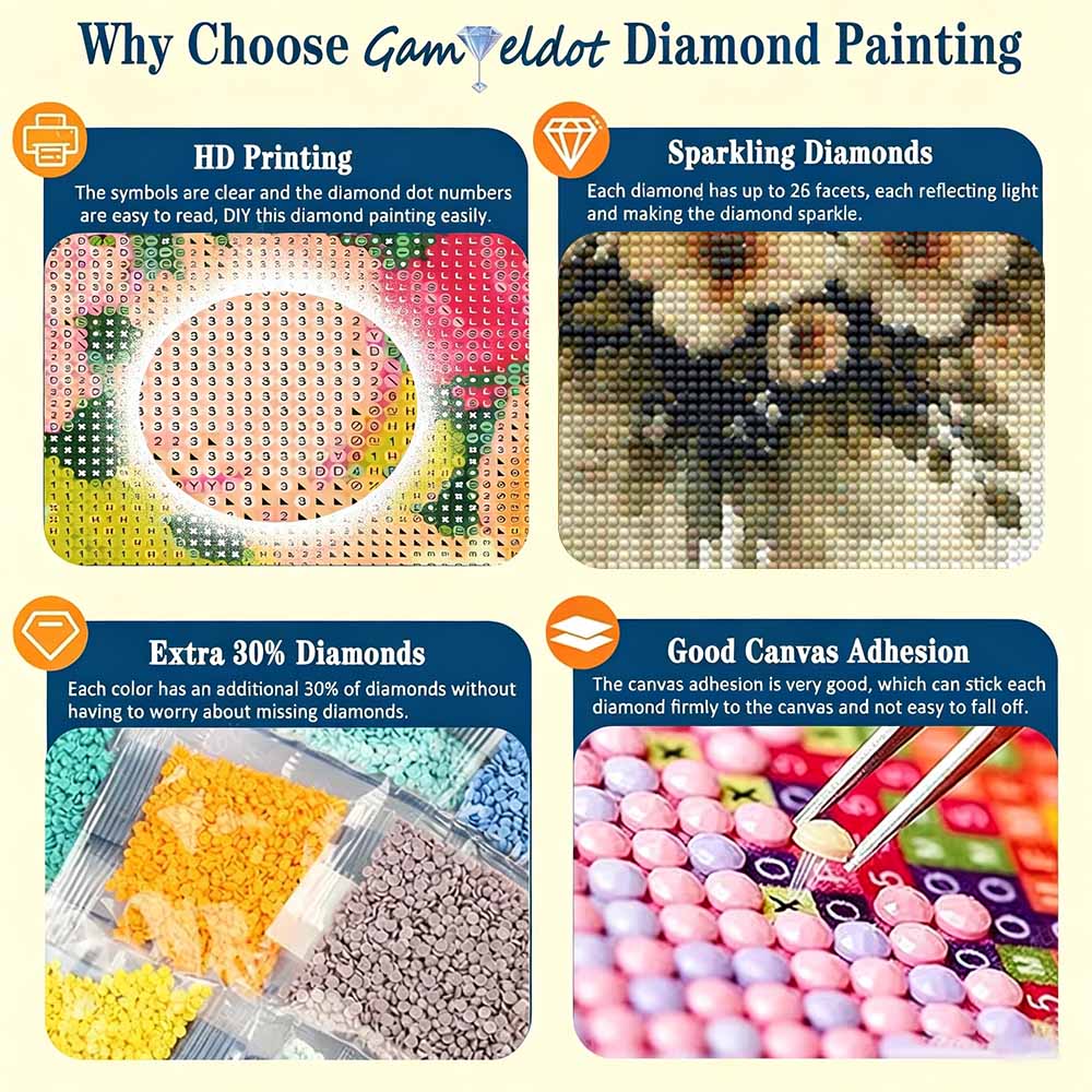 Diamond painting Christian cross and flowers DIY 5D home room decoration kit
