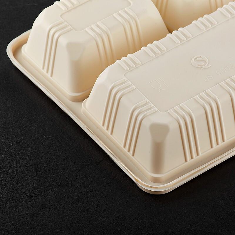 Bai Chu Fang Biodegradable 4-Compartment Takeaway Boxes, 200 Count