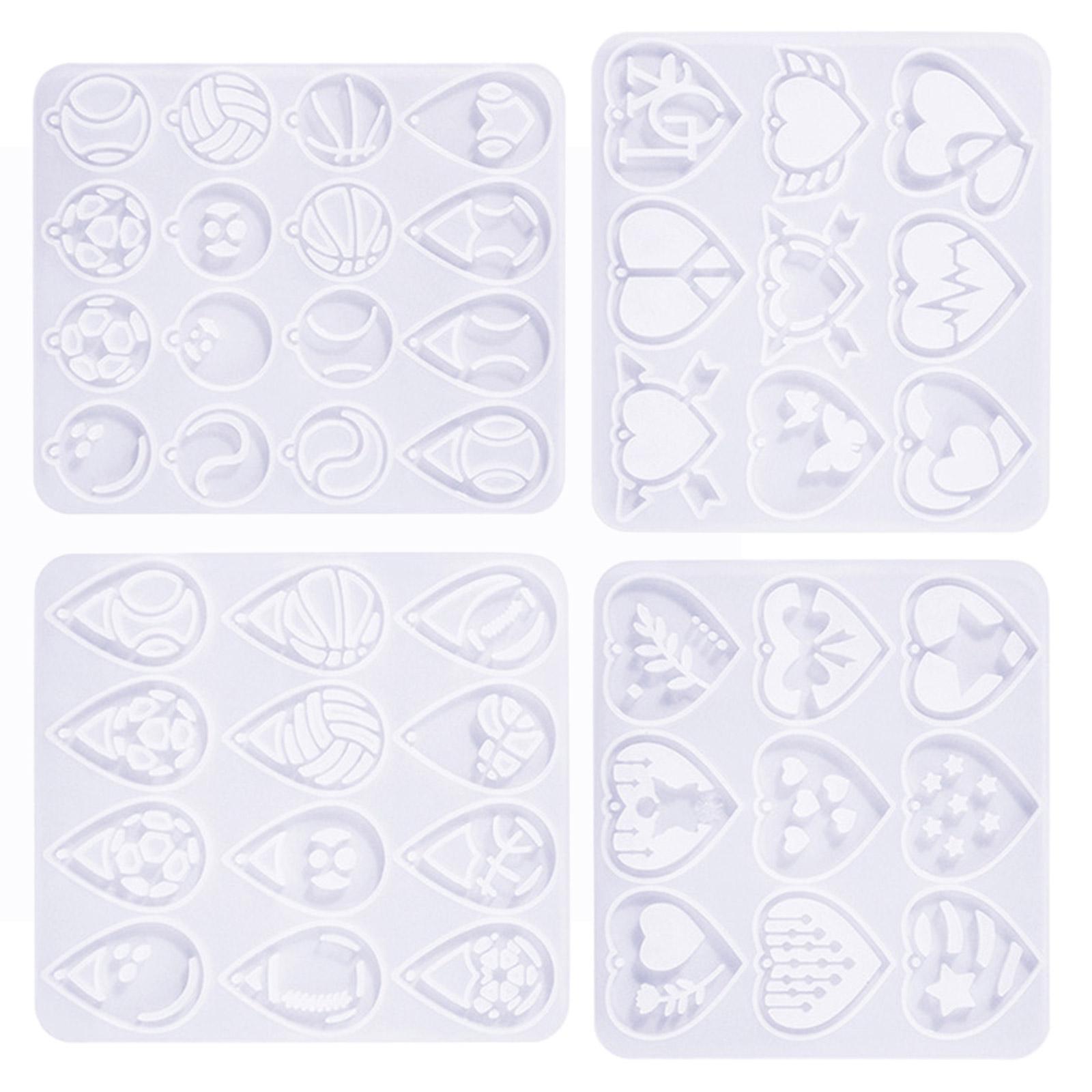 

Набор из 4 силиконовых форм для подвесок, набор форм для серег для серег и брелоков в виде футбольного мяча, идеально подходит для крафтовых проектов