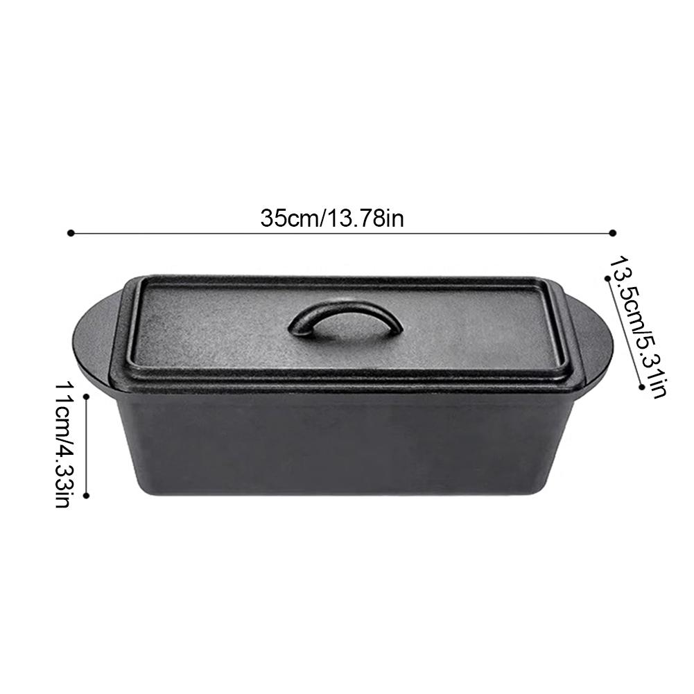 

Форма для выпечки хлеба с крышкой квадратная форма для тостового хлеба без покрытия толстая плоская крышка прямоугольная форма для выпечки чугунная сковорода для выпечки пирогов сэндвичница чёрный