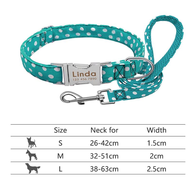 Ensemble Collier et Laisse Personnalisés pour Chien Réfléchissant Nylon Colliers pour Animaux Laisse Laisse Plaque d'Identité Gravée pour Petits Grands Chiens Pitbull