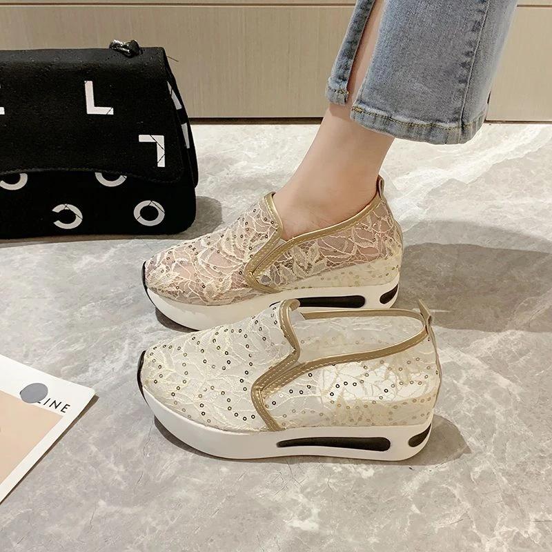 Fashion 2025 Aesthetic Summer Wedge Heel Ladies Footwear Y2k Fashion Walking On Offer Daily Routine Deals Stylish Original Women's Shoes