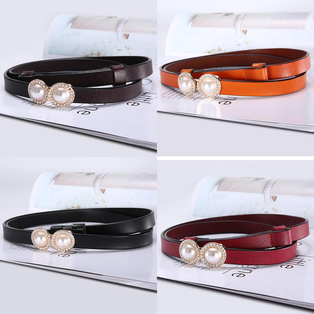 Product Category Womens Genuine Leather Belt With Pearl Decor For Casual Fashion And Elegant Styling