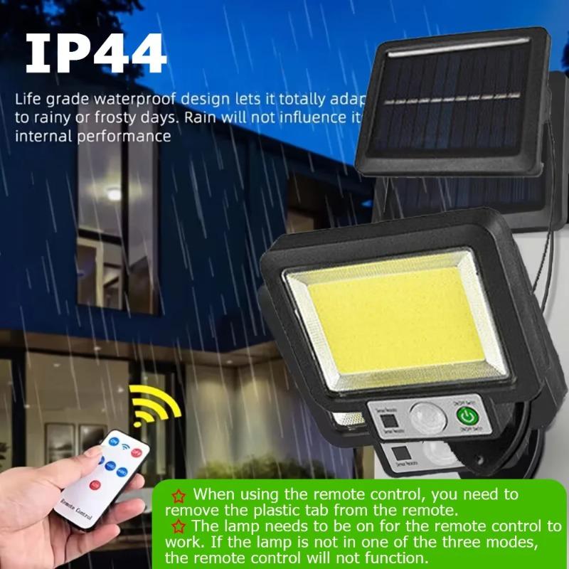117/108/72 COB Solar Wall Lamp Motion Sensor LED Solar Lights 3 Modes with Remote Control Outdoor Waterproof Lamp for Garden Yard Decor