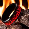 Matte Black Red Flame Ring Unisex Daily Wear Birthday Anniversary Gift Top Choice Fashion Jewelry