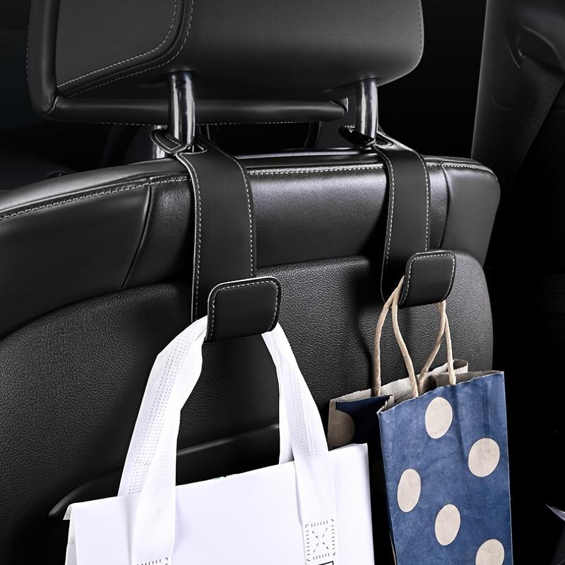 Car Hooks, Car Seat Back PU Leather Storage Hook, Multi-function Hanger For Keys Purse, Handbag Earphone Charging Cable Umbrellas Coats Car Organizer