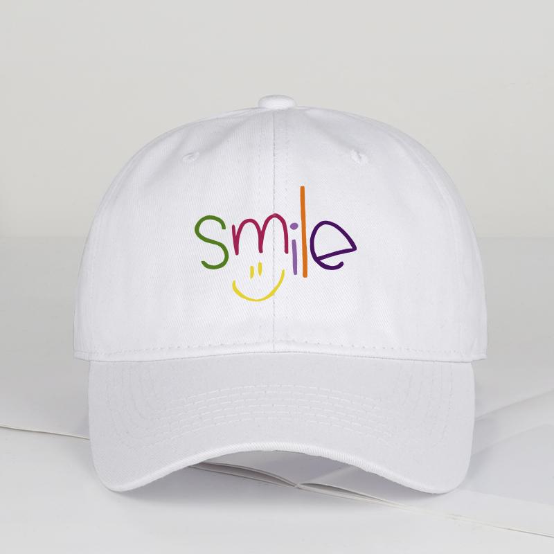 Colorful  Smile  Print Baseball Cap Adjustable Unisex Cotton Casual Funny Sun Hat