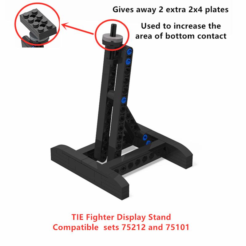

MOC Display Stand Building Blocks Space Wars W-ing TIE Fighter For 75102 75212 Bricks Assembly Collection DIY Kid Toys Gift Without box