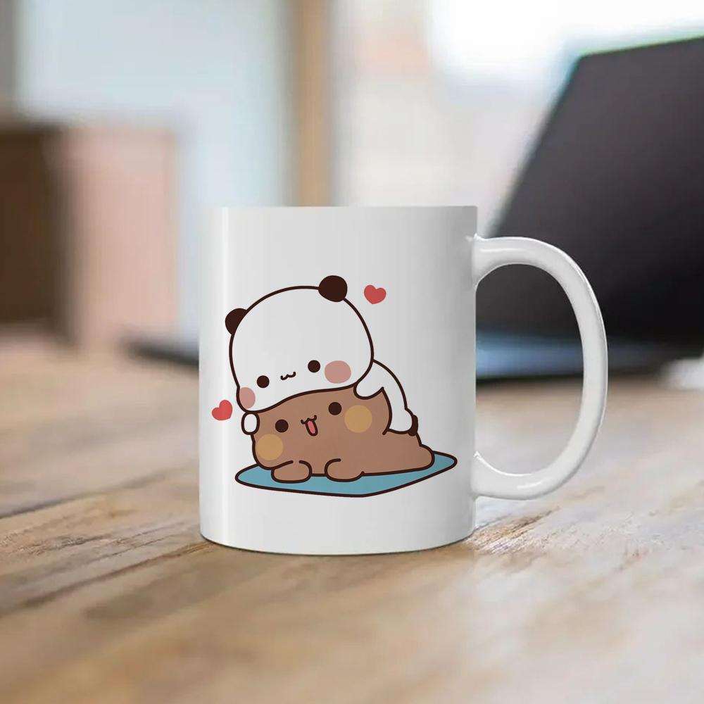 

Милая кружка Кофе Персик и Гома Кот Кофе Чайная кружка Милое животное Чашка для завтрака Керамические чашки Смешные кружки Посуда Персонализированный подарок 330ml