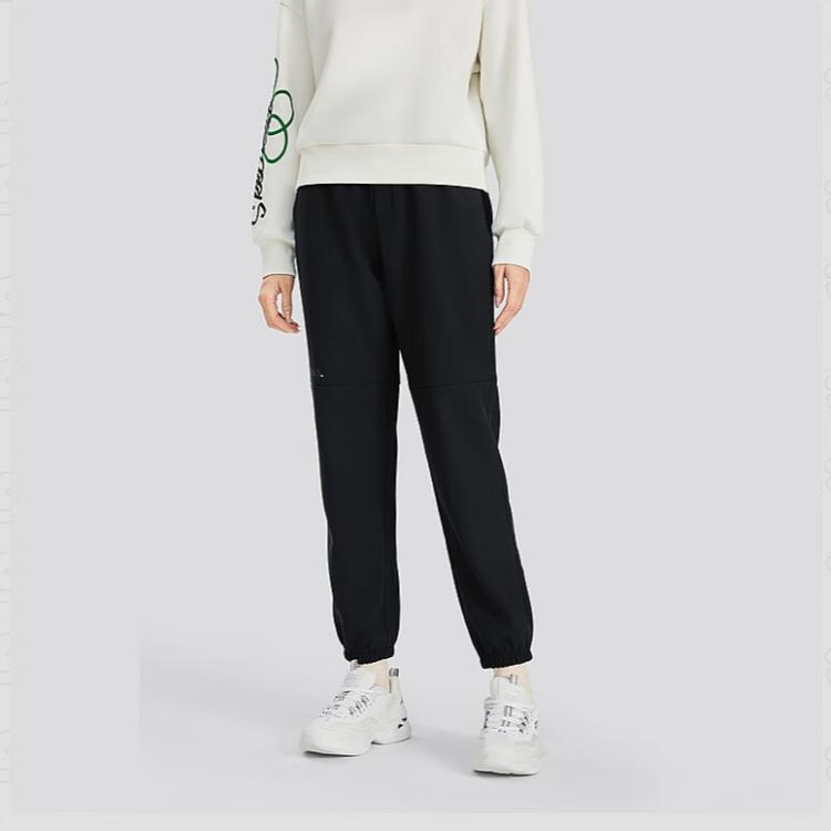 Skechers Outdoor Sports Pants Cuffed Solid Color Casual Pants Women Pants Carbon-Black L424W103-0018