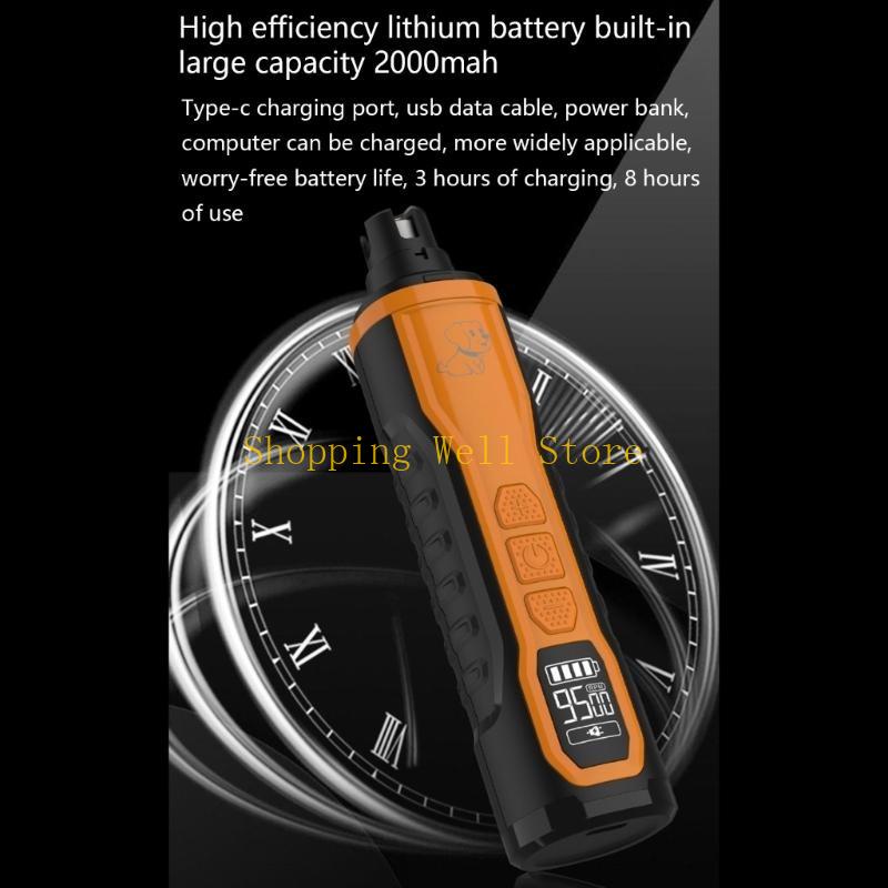 KX4B Pet Care Kits Electric Grinder Rechargeable Trimmer with 3 Grinding Head Low Noise for Dog Cats Grooming CN