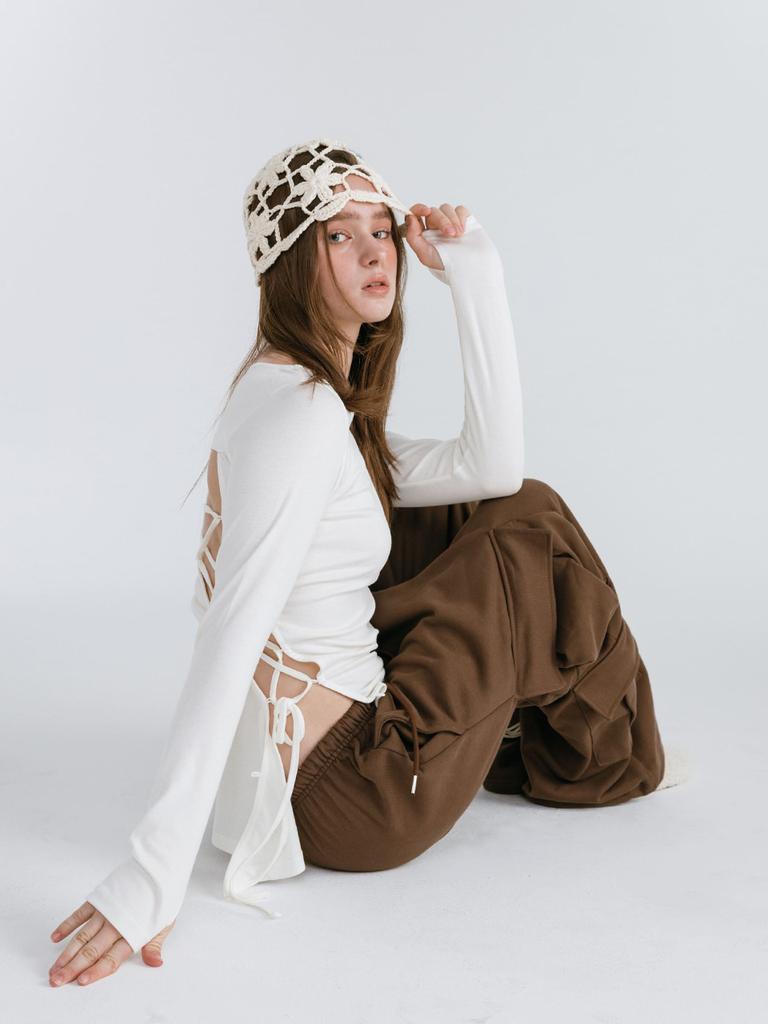 MOIFAIRE Double Cargo Sweatpants/Brown