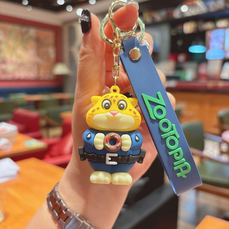 New Anime Zootopia Creative Cartoon Keychain Cute Judy Nick PVC Doll Car Pendant Keychain Men and Women Bag Small Pendant Gift