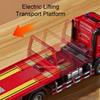 1:24 Electric Trailer Flatbed Truck Sanitation Garbage Car Model Toy Light Music Engineering Vehicle Models Kids Best Presents
